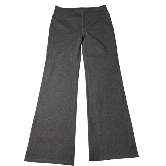 Stelle Womens Flare Yoga Pants Size L 87% Polyester Dark Gray Stretch High Waist - Picture 1 of 5